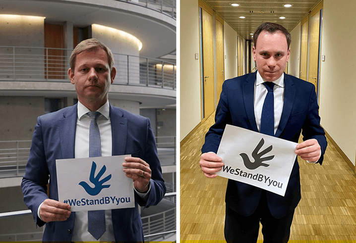 Members of Parliament from Germany and Austria take over godparenthood for Mikita Litvinenka, Mikalai Maliuta and Raman Sidziuk