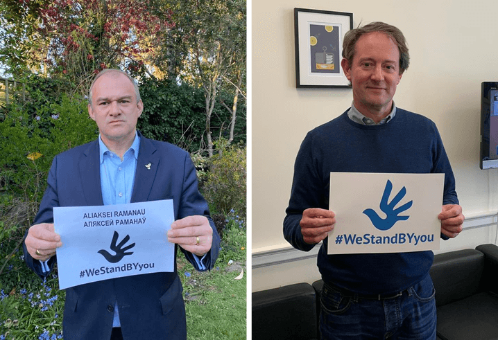 Members of Parliament from Great Britain and Ireland take over godparenthood for Aliaksei Ramanau, Aliaksei Samusenka and Siarhei Yarashevich