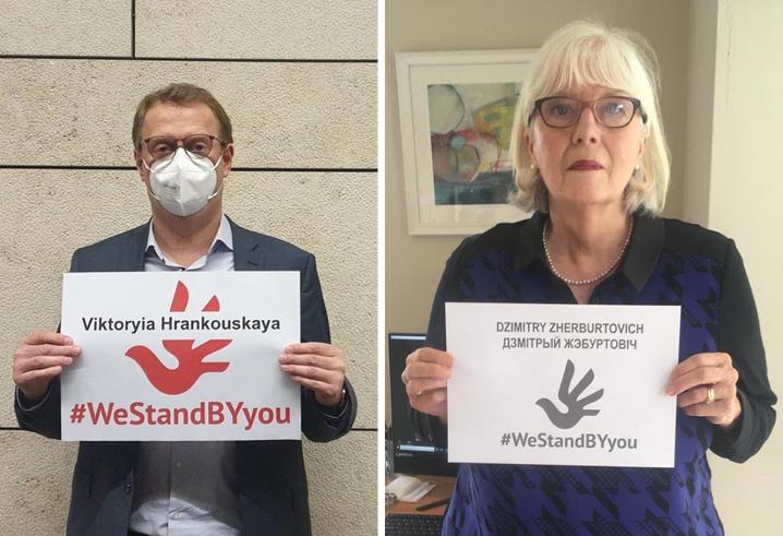 Members of Parliament from Germany and Great Britain take over godparenthood for Viktoryia Hrankouskaya, Dzmitry Zheburtovich and Pavel Drozd