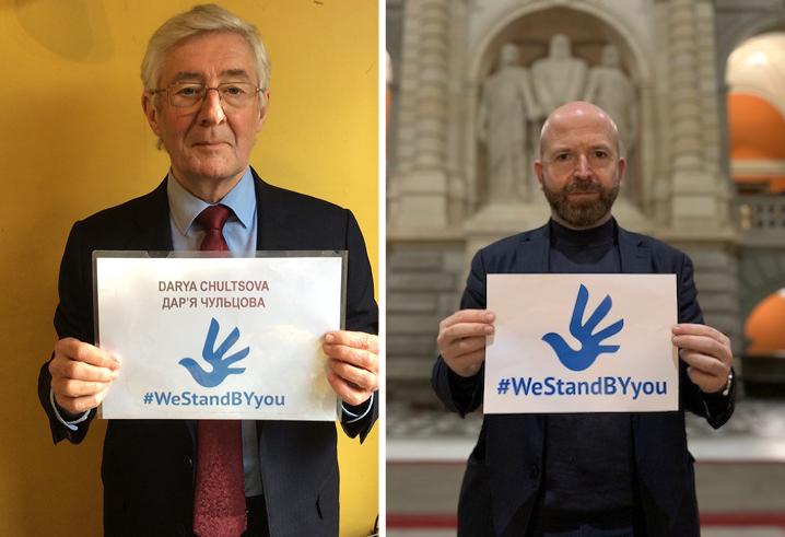 Members of Parliament from Great Britain, Switzerland and Germany take over godparenthood for Darya Chultsova, Viktar Aktsistau and Aleh Hrableuski