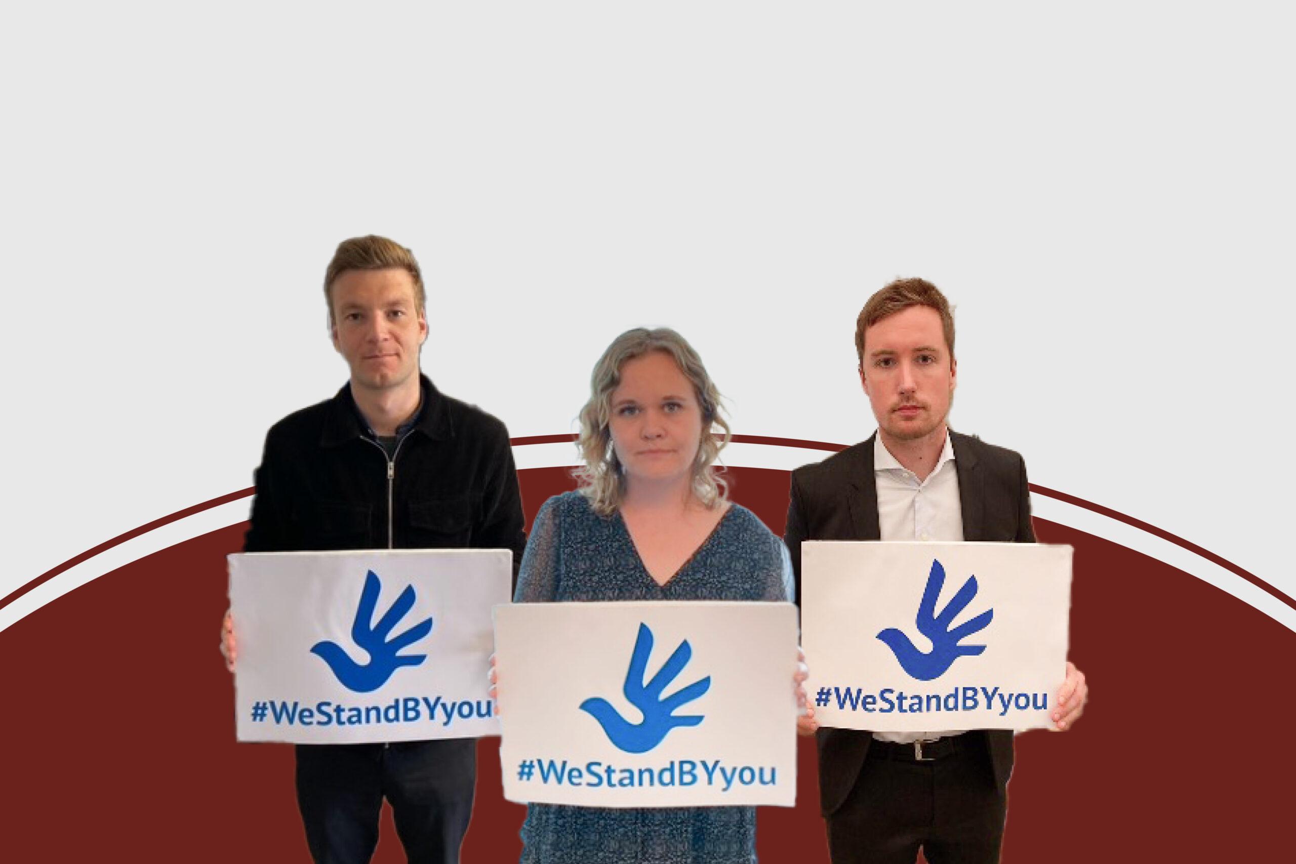 Members of Parliament from Denmark take on a godparenthood for Yury Kavaliou, Siarhei Ratkevich and Aleh Khramykh