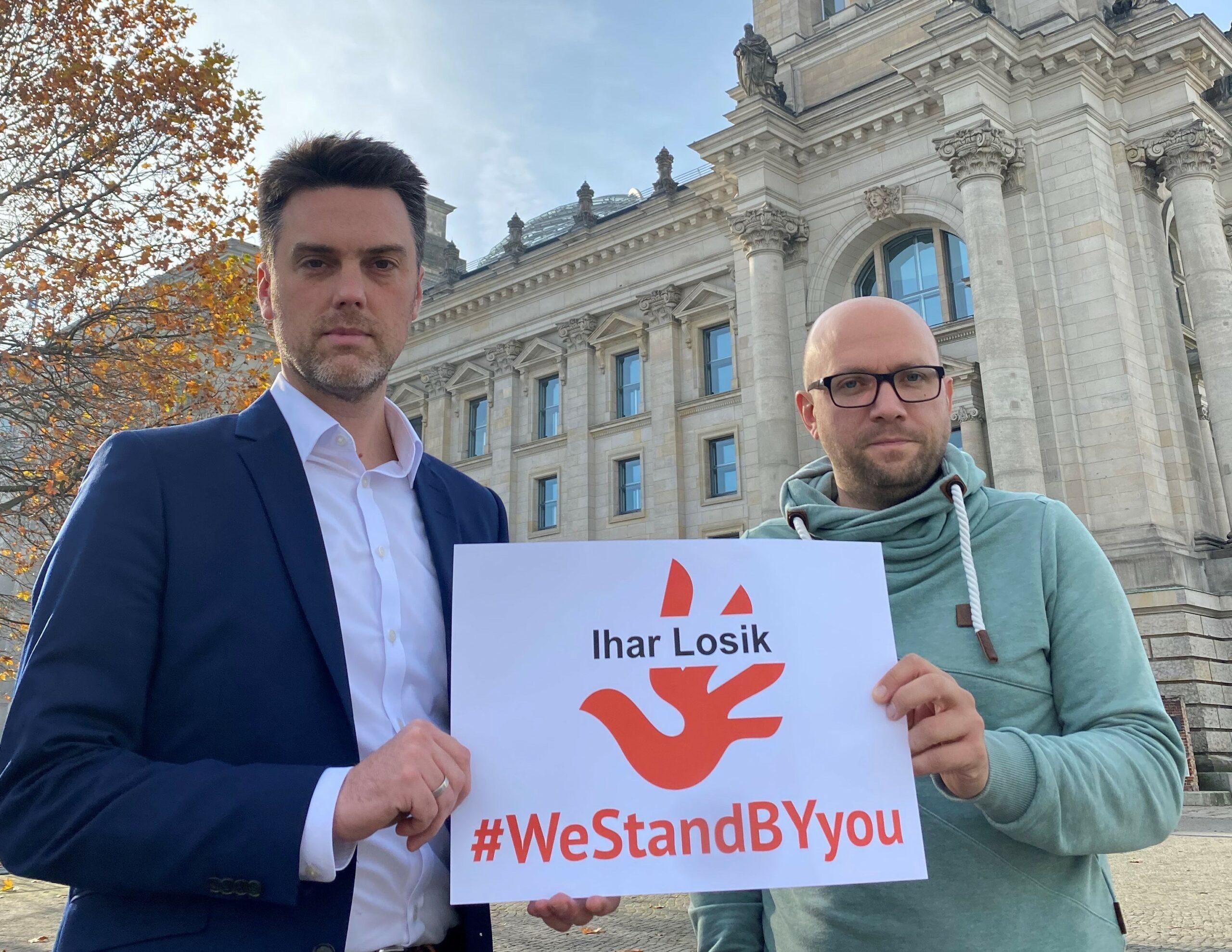 Members of Parliament from Germany and Switzerland adopt political prisoners Ihar Losik, Valeryia Kastsiuhova and Viachaslau Sheliamet